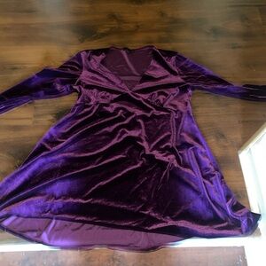 Tiana B Purple Long Sleeve Velvet Dress PL